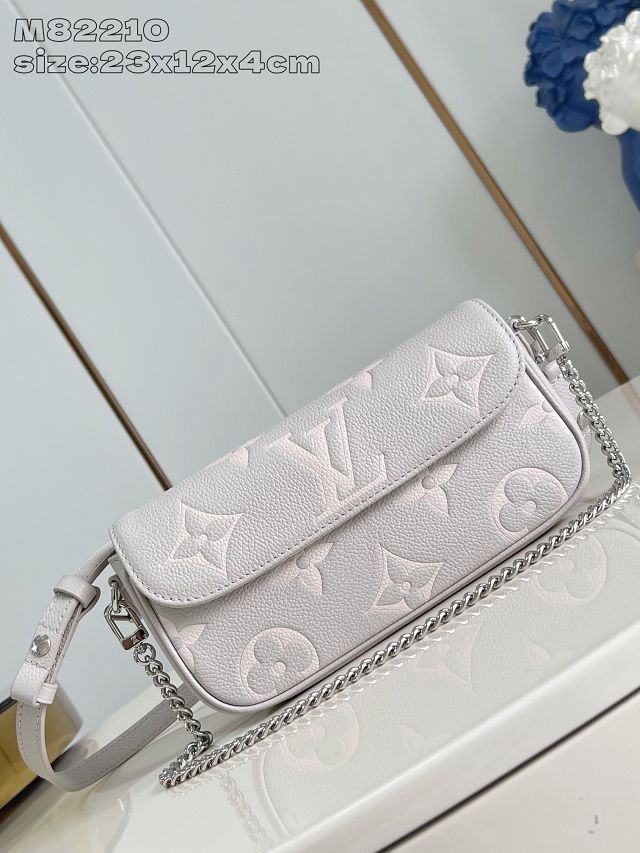 Louis vuitton original calfskin wallet on chain Ivy M82210 grey