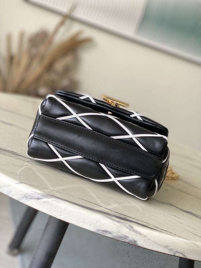 Louis vuitton original lambskin GO-14 small handbag M14849 black&white