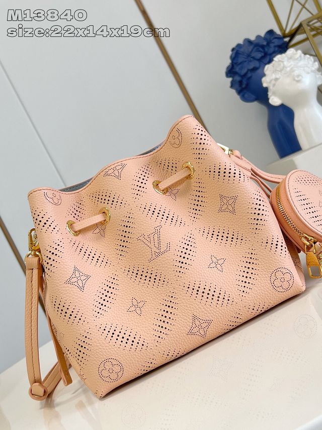 Louis vuitton original mahina leather bella bucket bag M13840 pink