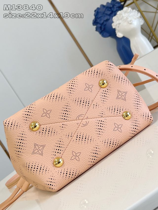 Louis vuitton original mahina leather bella bucket bag M13840 pink