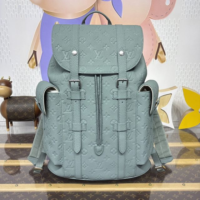 Louis vuitton original calfskin christopher backpack MM M13863 water green