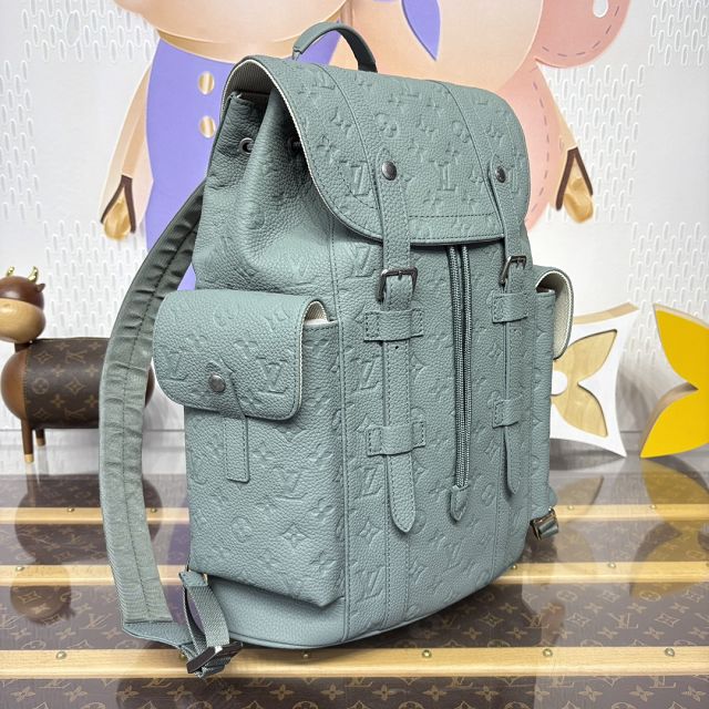 Louis vuitton original calfskin christopher backpack MM M13863 water green