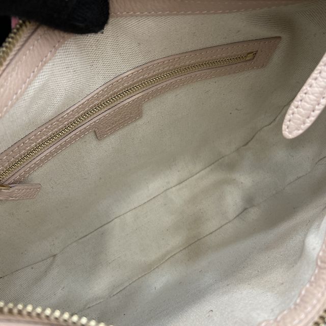 GG original calfskin emblem large shoulder bag 820453 light pink