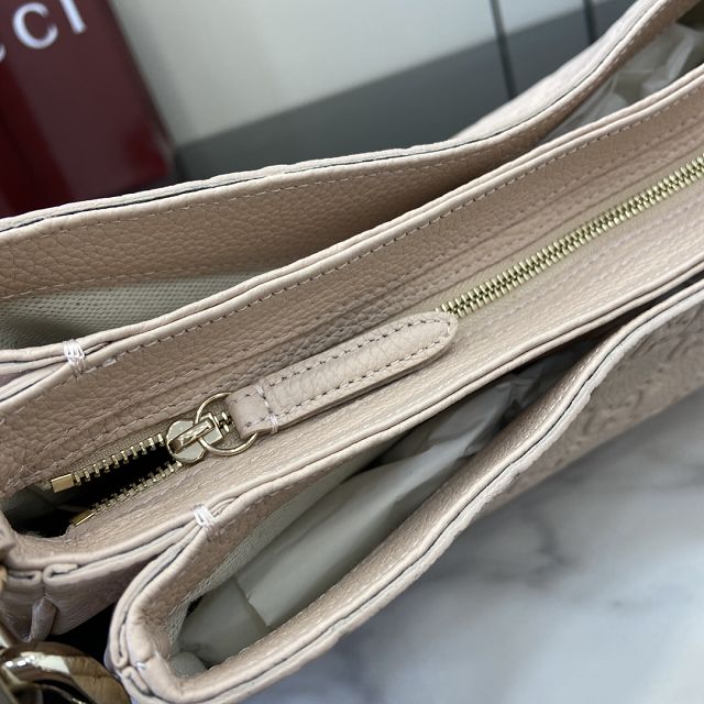 GG original calfskin emblem small shoulder bag 815263 light pink