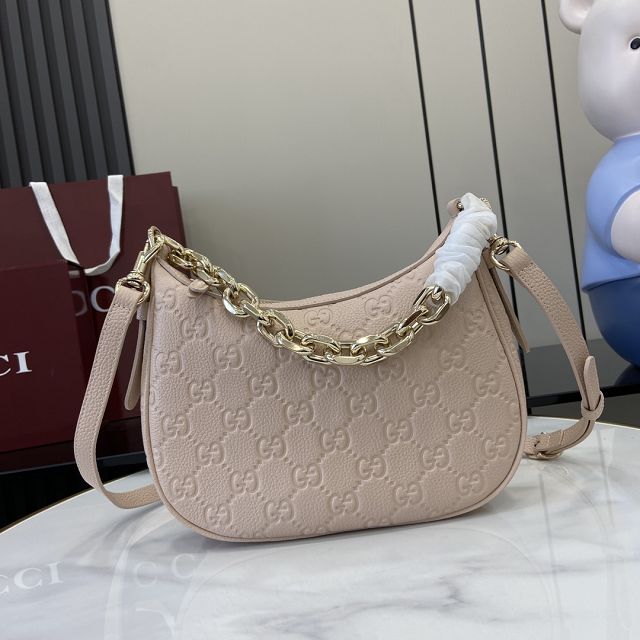 GG original calfskin emblem small shoulder bag 815409 light pink