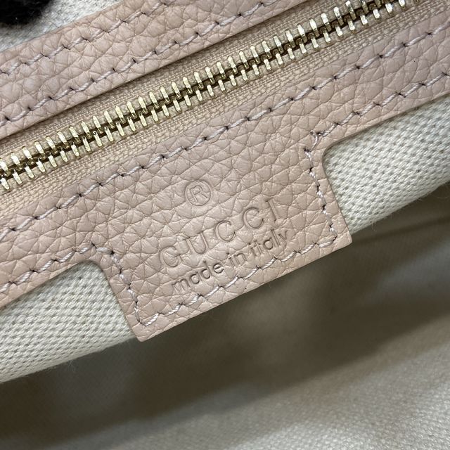 GG original calfskin emblem small shoulder bag 815409 light pink