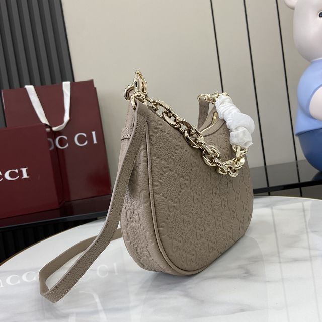 GG original calfskin emblem small shoulder bag 815409 taupe