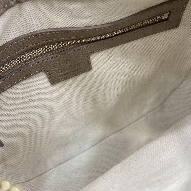 GG original calfskin emblem small shoulder bag 815409 taupe