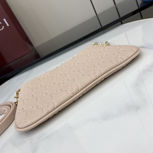 GG original calfskin emblem super mini bag 815278 light pink
