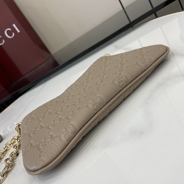 GG original calfskin emblem super mini bag 815278 taupe