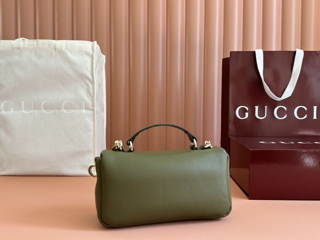 GG original calfskin milano mini top handle bag 806017 green
