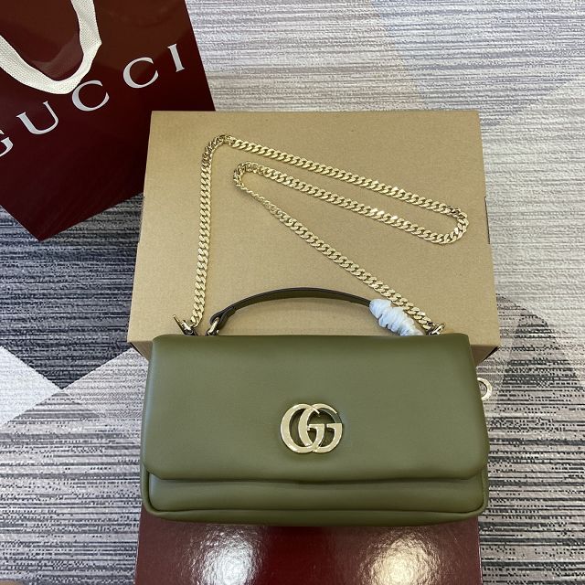 GG original calfskin milano small top handle bag 806016 green