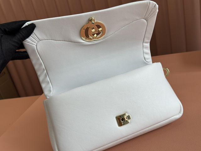 GG original calfskin milano small top handle bag 806016 white