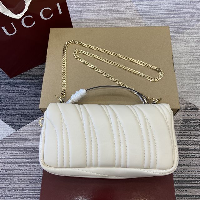GG original lambskin milano small top handle bag 806016 white