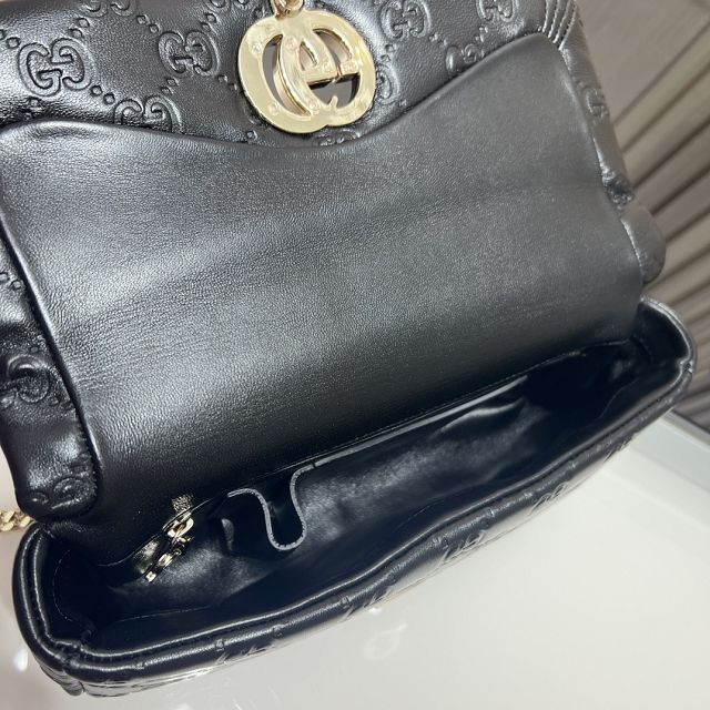 GG original lambskin milano small top handle bag 806016-2 black
