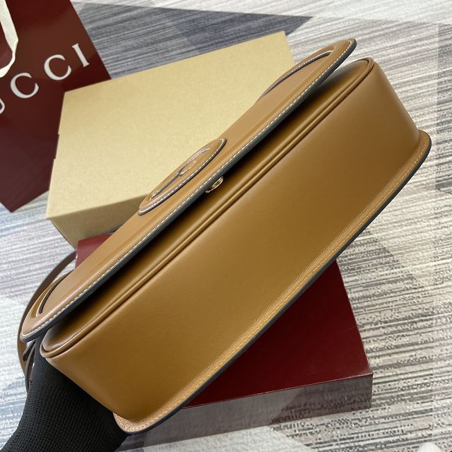 GG original calfskin blondie large top handle bag 815716 brown