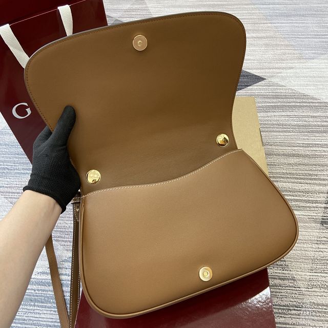 GG original calfskin blondie large top handle bag 815719 brown