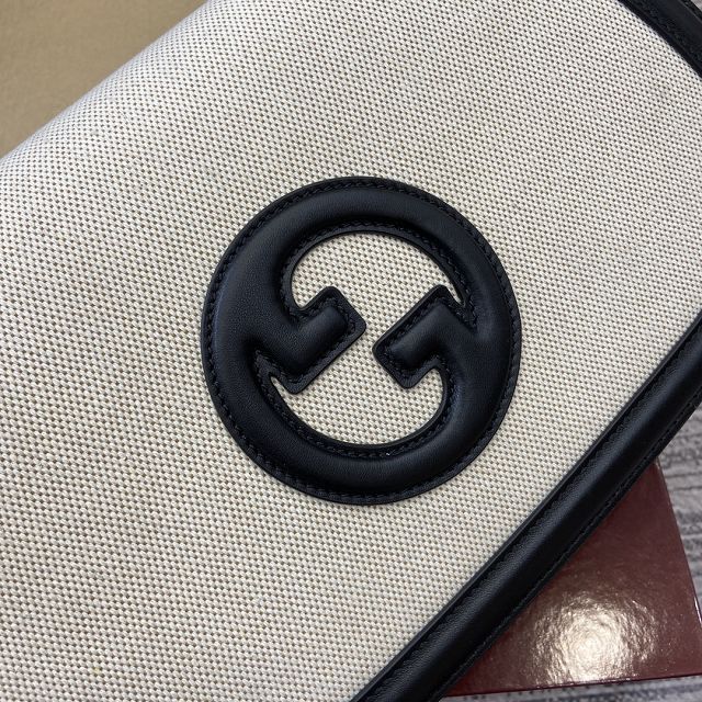 GG original canvas blondie large top handle bag 815716 white&black