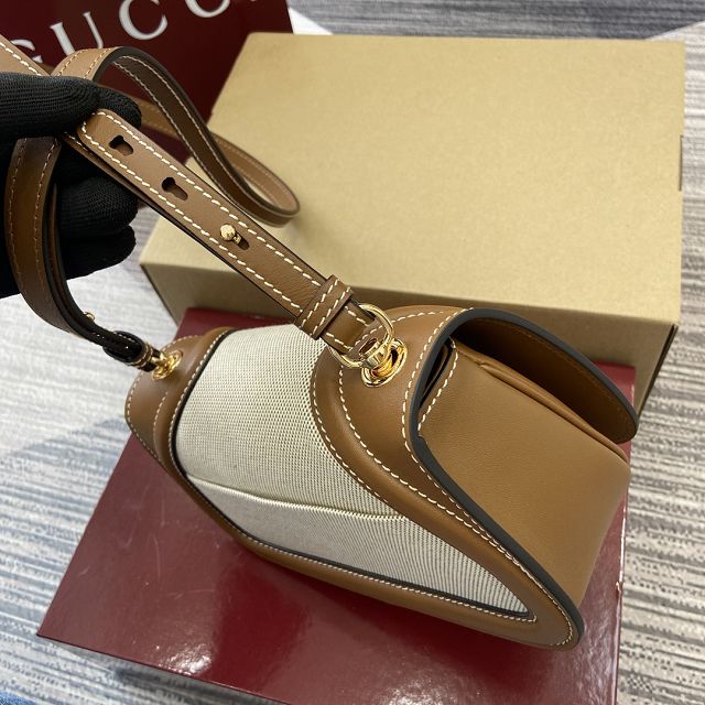 GG original canvas blondie small shoulder bag 815700 brown&white