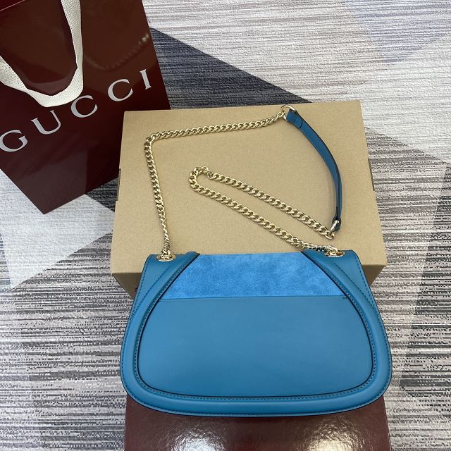 GG original suede calfskin blondie medium shoulder bag 815715 blue