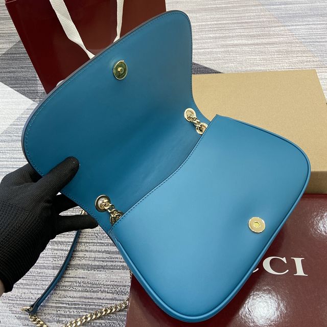 GG original suede calfskin blondie medium shoulder bag 815715 blue