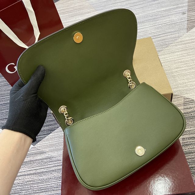 GG original suede calfskin blondie medium shoulder bag 815715 green