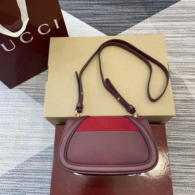 GG original suede calfskin blondie small shoulder bag 815700 red