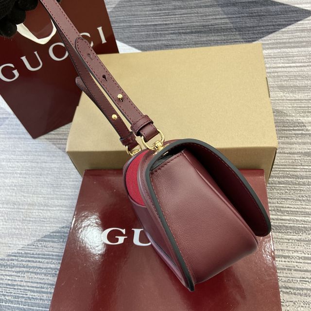 GG original suede calfskin blondie small shoulder bag 815700 red