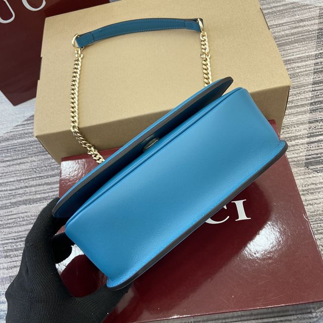 GG original suede calfskin blondie small shoulder bag 815711 blue
