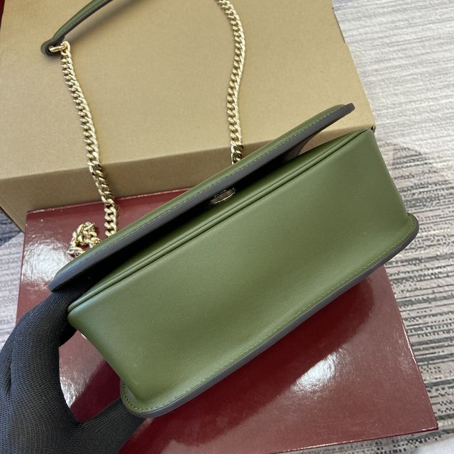 GG original suede calfskin blondie small shoulder bag 815711 green