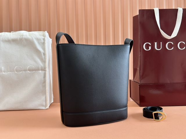 GG original calfskin 73 medium bucket bag 833660 black