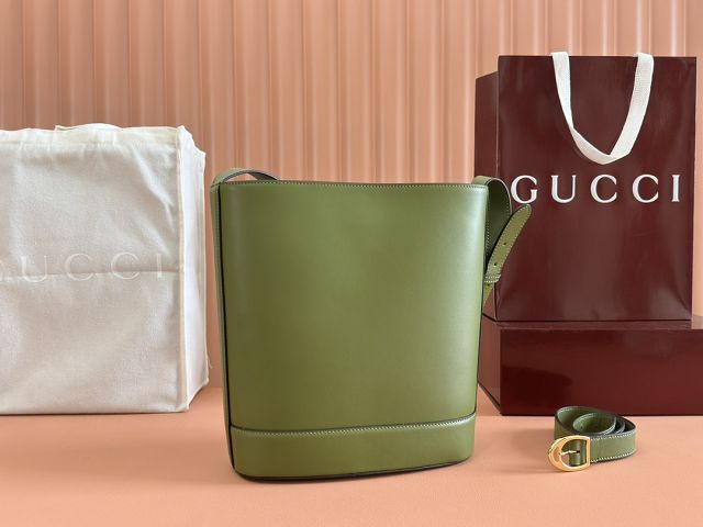GG original calfskin 73 medium bucket bag 833660 green