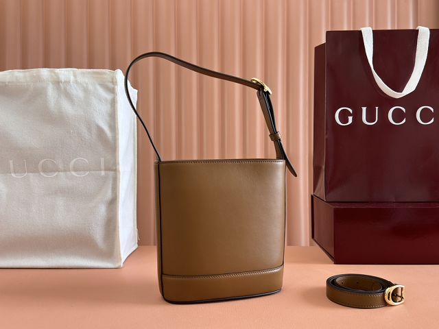GG original calfskin 73 small bucket bag 833665 brown