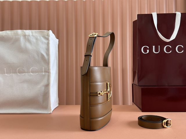 GG original calfskin 73 small bucket bag 833665 brown