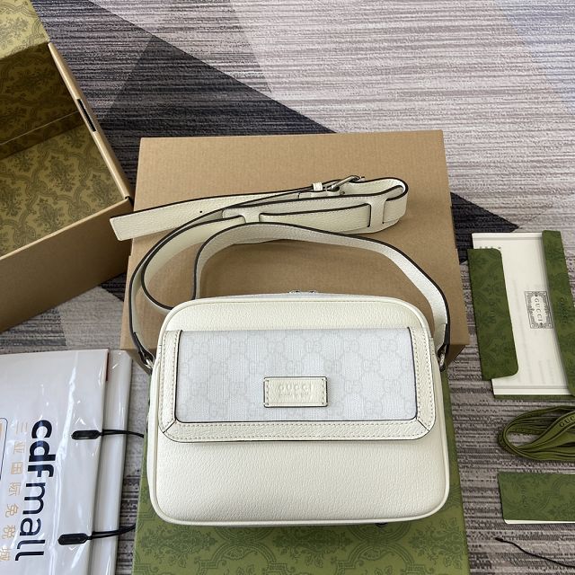 GG original calfskin supreme small crossbody bag 795464 white