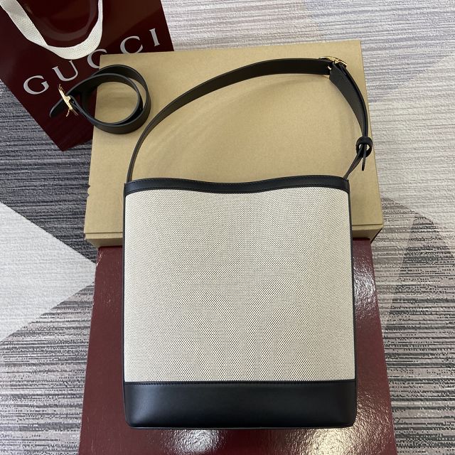 GG original canvas 73 medium bucket bag 833660 black