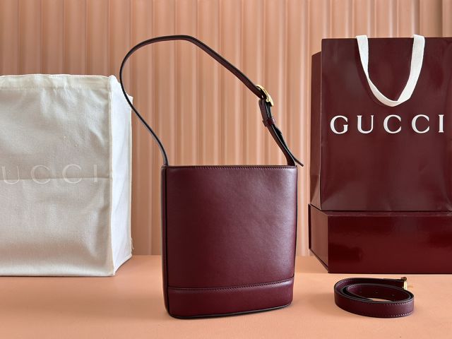 GG original calfskin 73 small bucket bag 833665 bordeaux