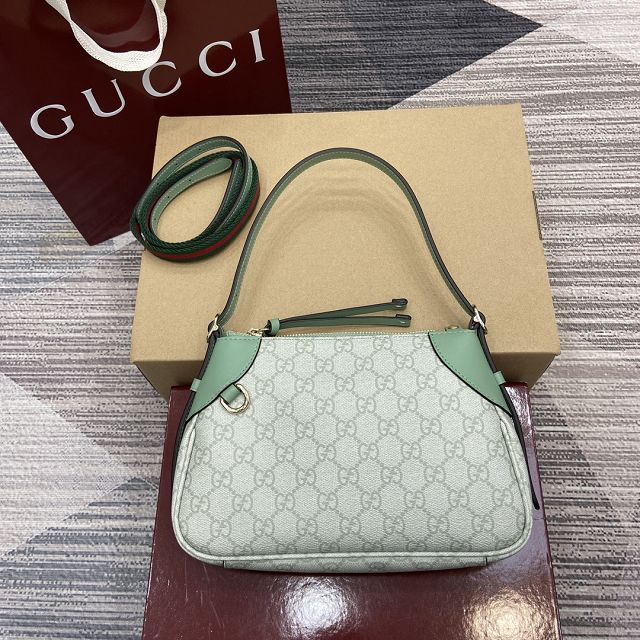 GG original canvas emblem small shoulder bag 815218 green