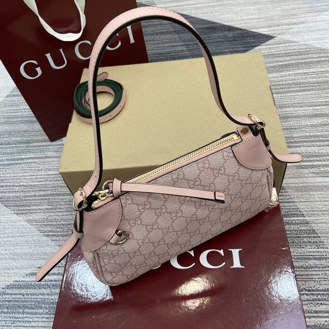 GG original canvas emblem small shoulder bag 815218 pink