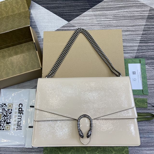GG original shiny calfskin dionysus large shoulder bag 795003 white