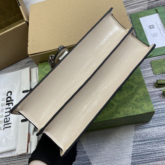 GG original shiny calfskin dionysus medium shoulder bag 795005 white