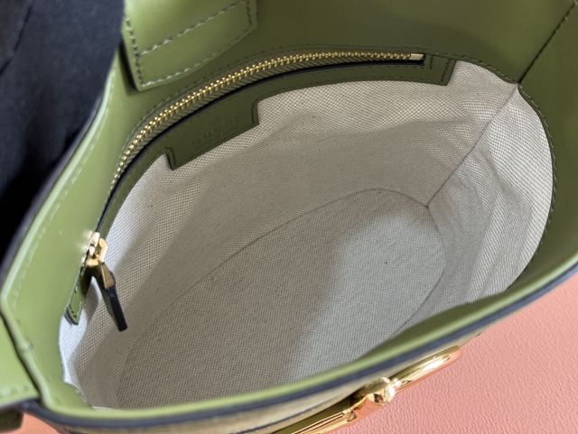 GG original suede calfskin 73 small bucket bag 833665 green