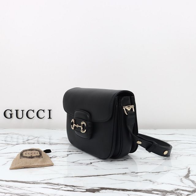 GG original calfskin 1955 horsebit shoulder bag 815178 black