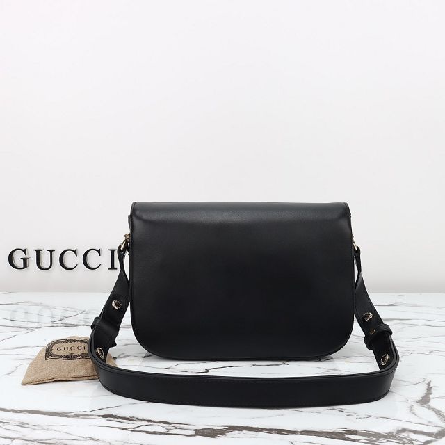 GG original calfskin 1955 horsebit shoulder bag 815178 black