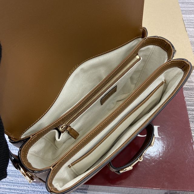 GG original calfskin 1955 horsebit shoulder bag 815178 brown
