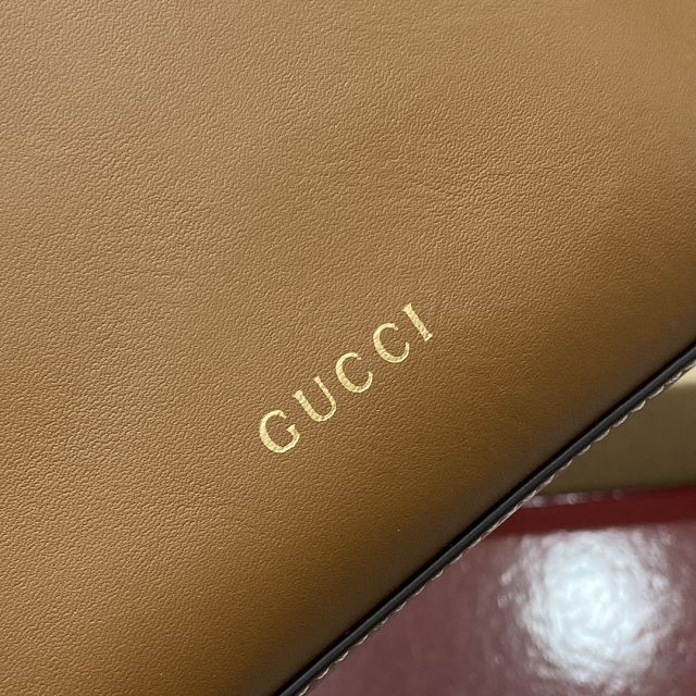 GG original calfskin emblem mini bucket bag 815118 brown