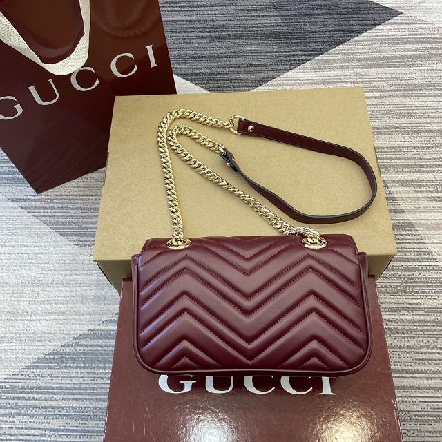 GG original calfskin marmont mini bag 446744 bordeaux