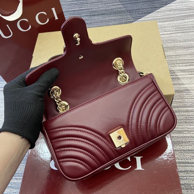 GG original calfskin marmont mini bag 446744 bordeaux