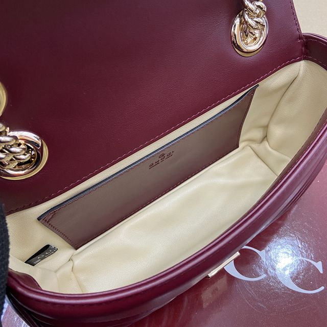 GG original calfskin marmont mini bag 446744 bordeaux
