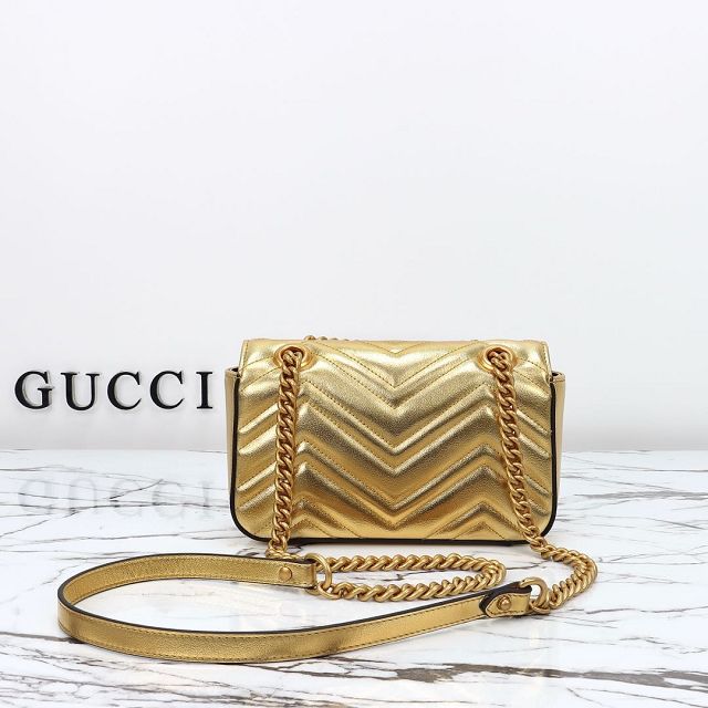 GG original calfskin marmont mini bag 446744 gold